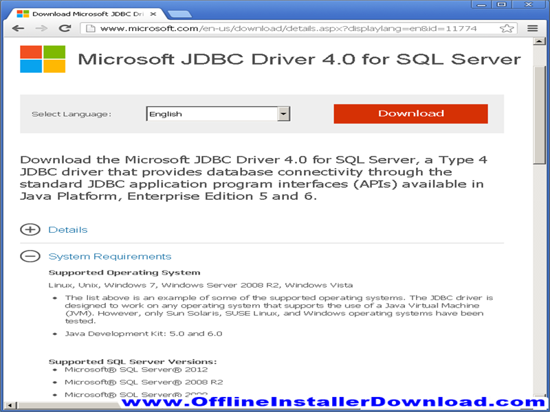 microsoft sql server jdbc driver install